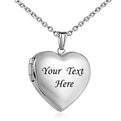 Customized Heart Picture Box Pendant Necklace