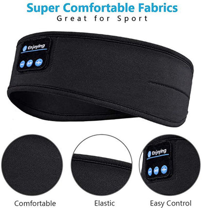 SleepSound: Wireless Bluetooth Sleep Headband with Music Earphones & Comfortable Eye Mask for Side Sleepers & Sports