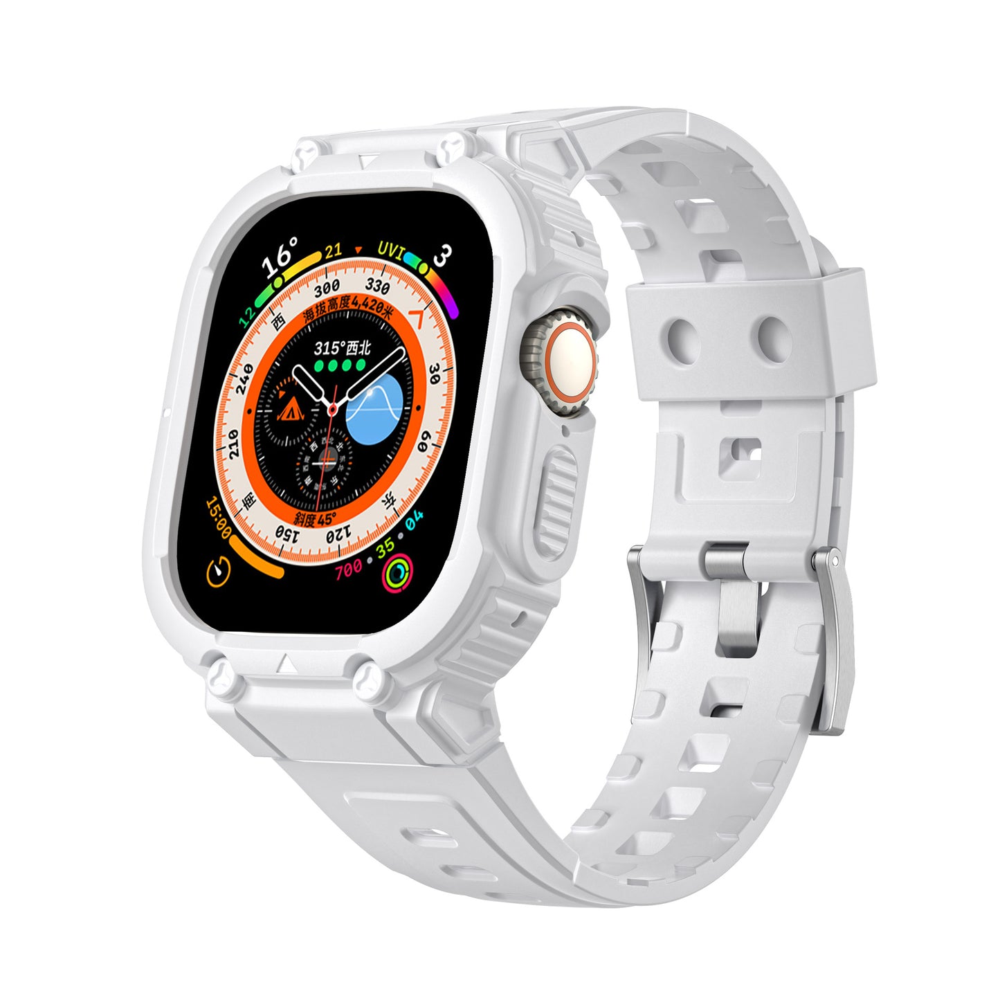 Tactical Rubber Band With Titanium Adapter For Apple Watch