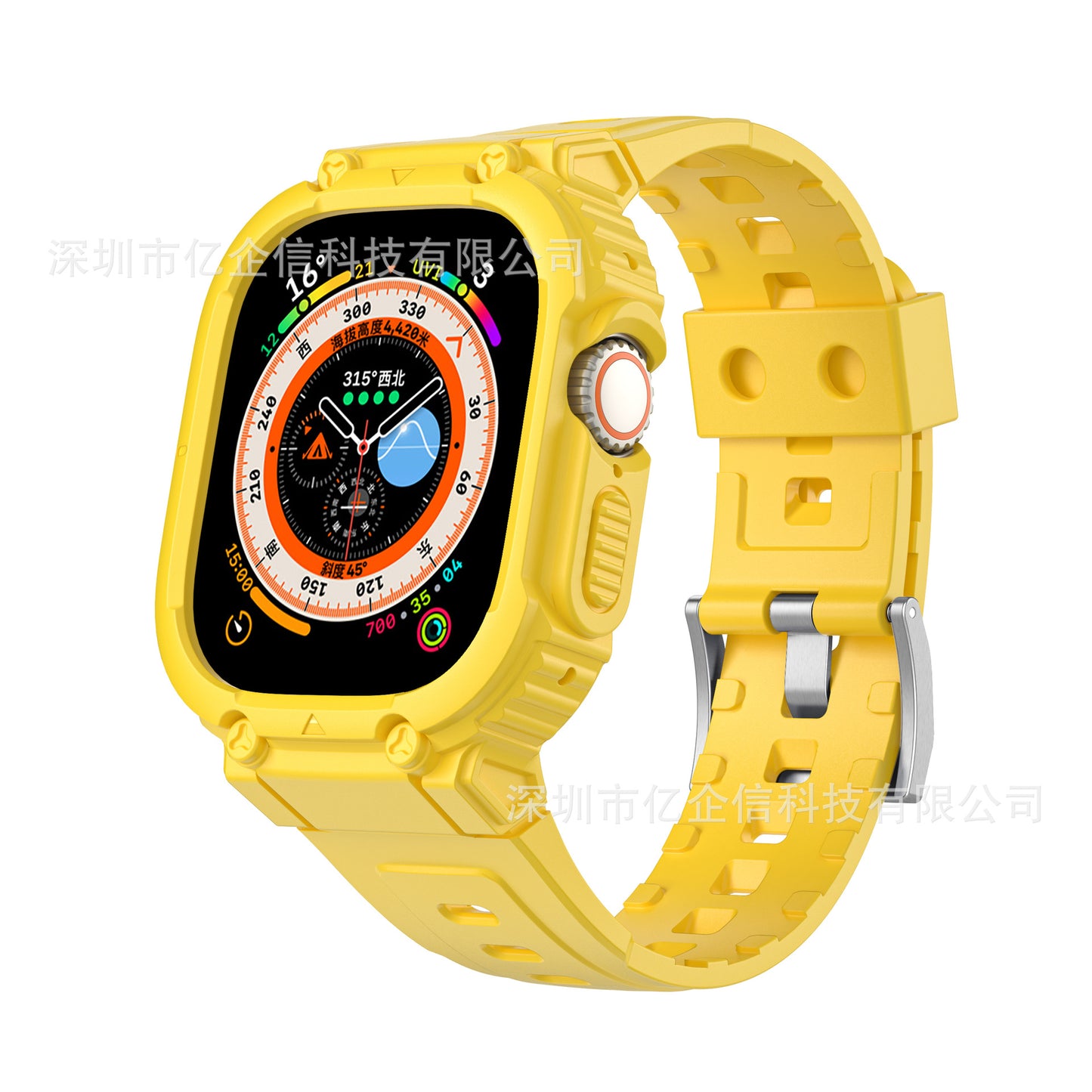 Tactical Rubber Band With Titanium Adapter For Apple Watch