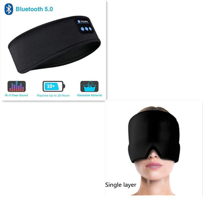 SleepSound: Wireless Bluetooth Sleep Headband with Music Earphones & Comfortable Eye Mask for Side Sleepers & Sports