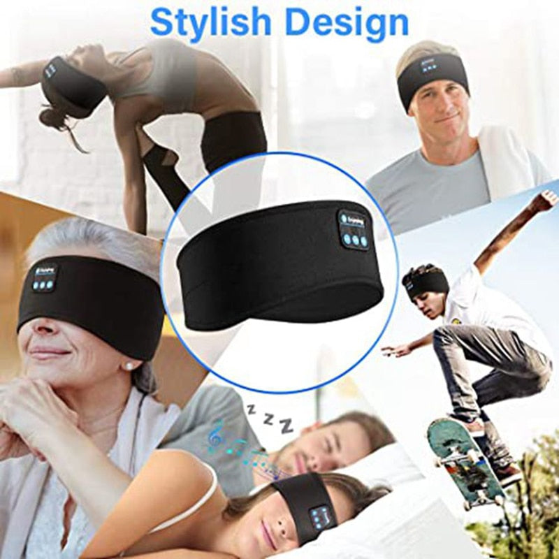 SleepSound: Wireless Bluetooth Sleep Headband with Music Earphones & Comfortable Eye Mask for Side Sleepers & Sports