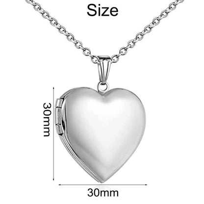 Customized Heart Picture Box Pendant Necklace