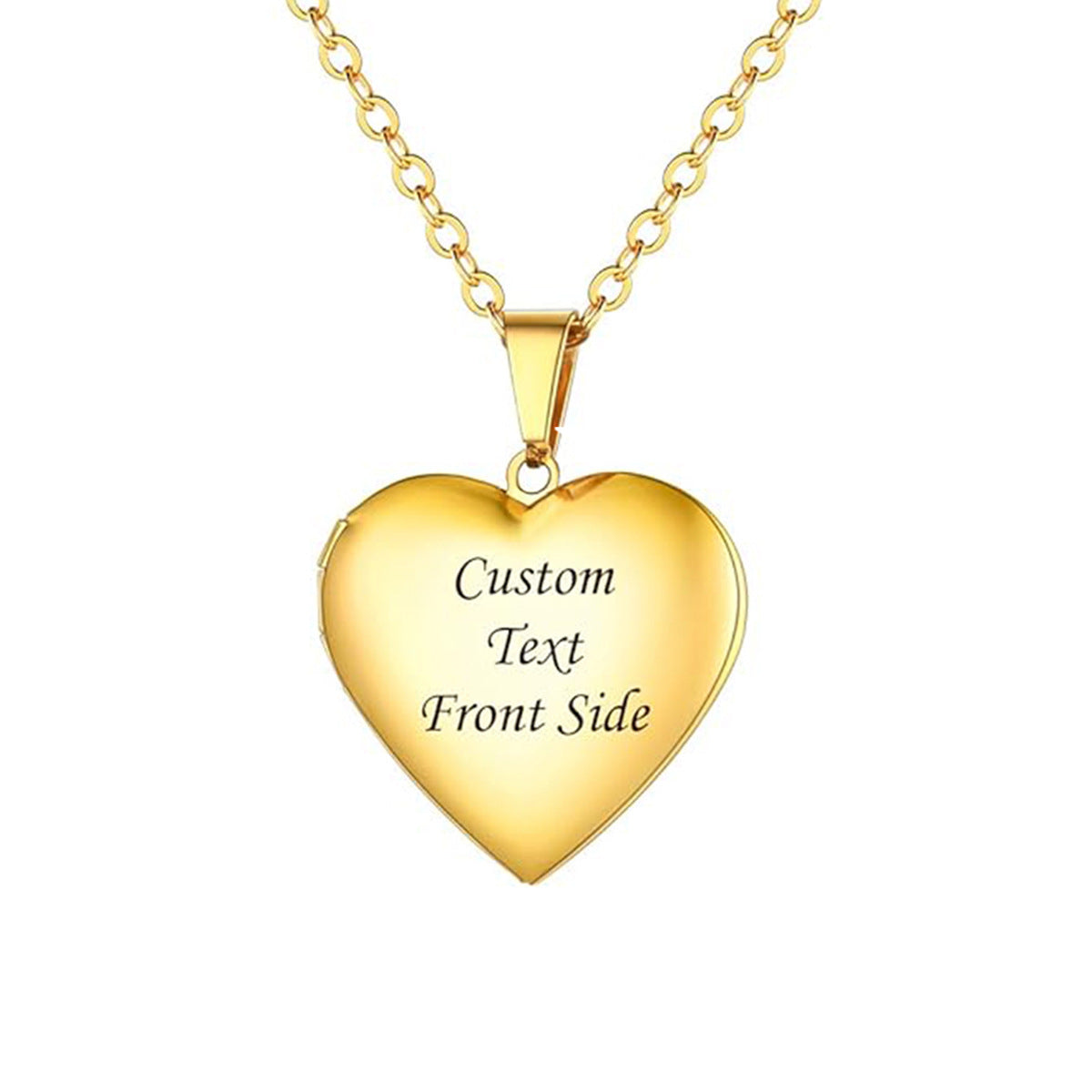 Customized Heart Picture Box Pendant Necklace